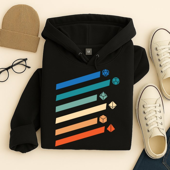 Tabletop RPG Dungeon Dice Retro Vintage D Dice Hoodie