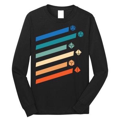 Tabletop RPG Dungeon Dice Retro Vintage D Dice Long Sleeve Shirt