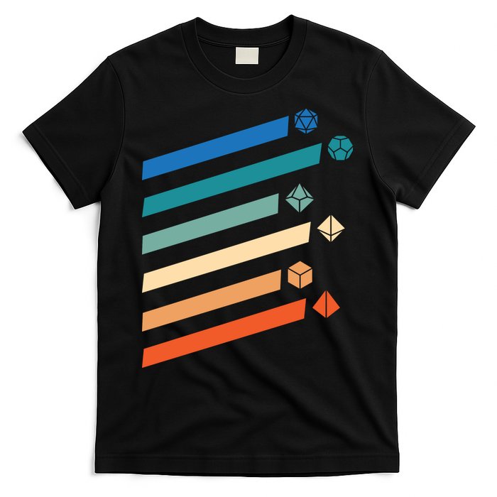 Tabletop RPG Dungeon Dice Retro Vintage D Dice T-Shirt