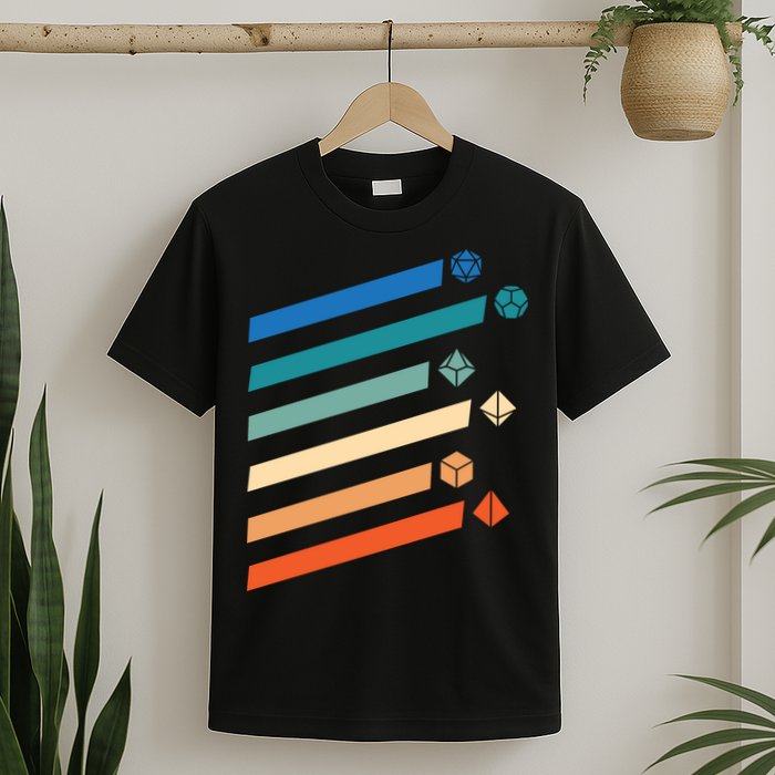 Tabletop RPG Dungeon Dice Retro Vintage D Dice T-Shirt