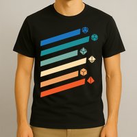 Tabletop RPG Dungeon Dice Retro Vintage D Dice T-Shirt