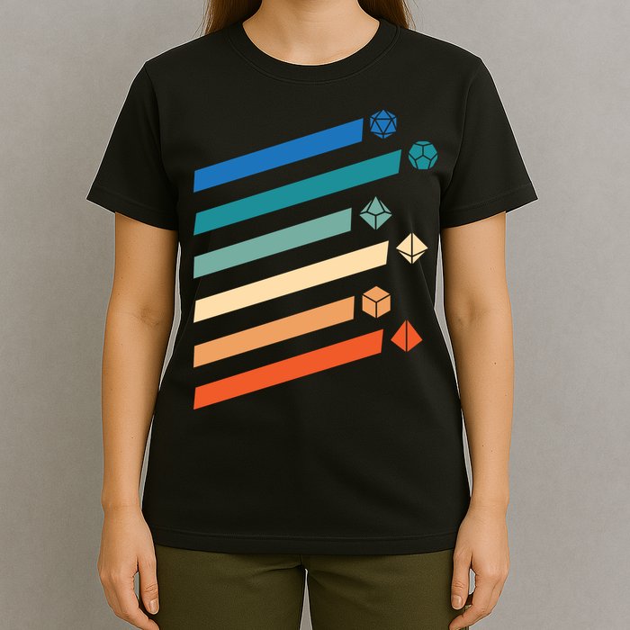 Tabletop RPG Dungeon Dice Retro Vintage D Dice T-Shirt