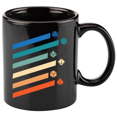 Tabletop RPG Dungeon Dice Retro Vintage D Dice 11oz C Handle Ceramic Mug
