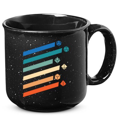 Tabletop RPG Dungeon Dice Retro Vintage D Dice 15oz Campfire Ceramic Mug