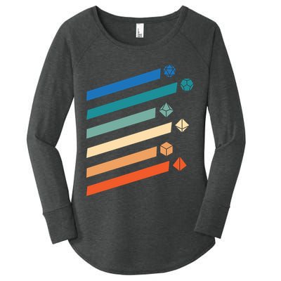 Tabletop RPG Dungeon Dice Retro Vintage D Dice Women's Perfect Tri Tunic Long Sleeve Shirt