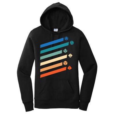Tabletop RPG Dungeon Dice Retro Vintage D Dice Women's Pullover Hoodie
