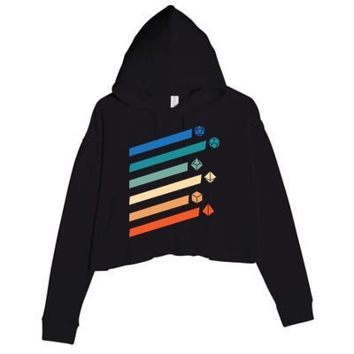 Tabletop RPG Dungeon Dice Retro Vintage D Dice Crop Fleece Hoodie