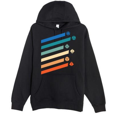 Tabletop RPG Dungeon Dice Retro Vintage D Dice Premium Pullover Hoodie