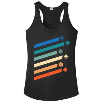Tabletop RPG Dungeon Dice Retro Vintage D Dice Ladies PosiCharge Competitor Racerback Tank