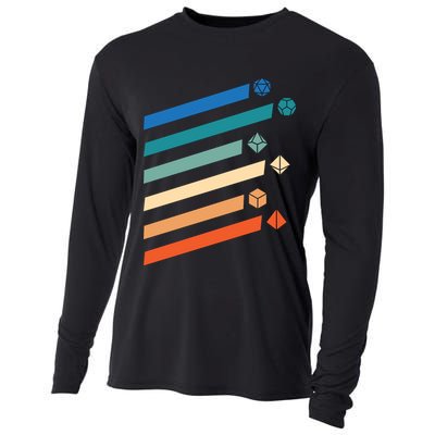 Tabletop RPG Dungeon Dice Retro Vintage D Dice Cooling Performance Long Sleeve Crew