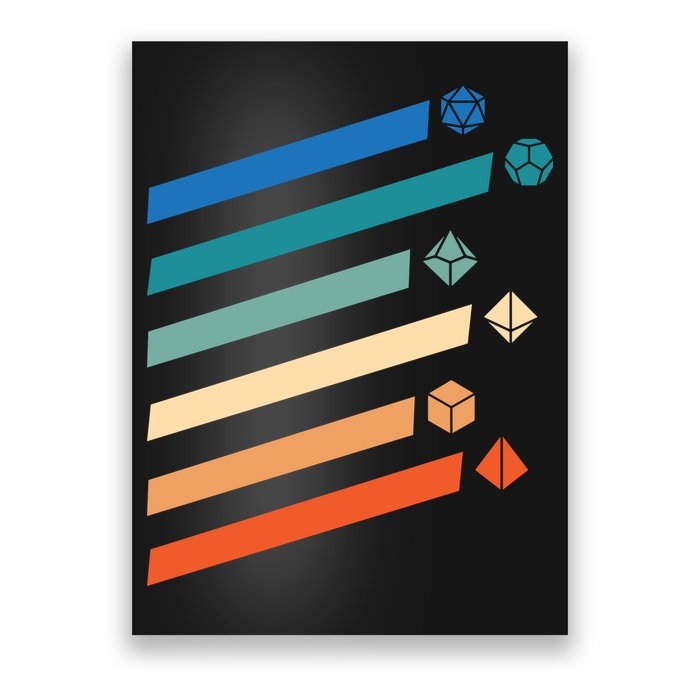 Tabletop RPG Dungeon Dice Retro Vintage D Dice Poster