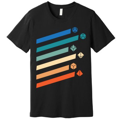 Tabletop RPG Dungeon Dice Retro Vintage D Dice Premium T-Shirt