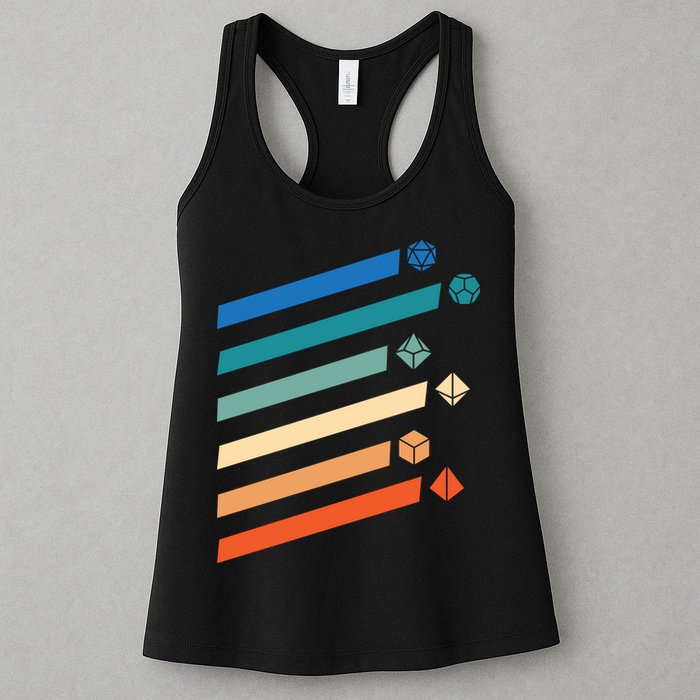 Tabletop RPG Dungeon Dice Retro Vintage D Dice Womens Tank Top