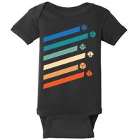Tabletop RPG Dungeon Dice Retro Vintage D Dice Baby Bodysuit