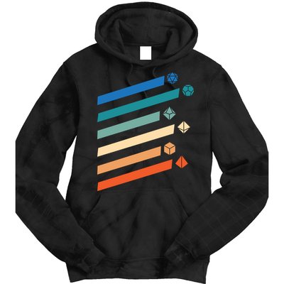 Tabletop RPG Dungeon Dice Retro Vintage D Dice Tie Dye Hoodie