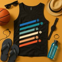 Tabletop RPG Dungeon Dice Retro Vintage D Dice Tank Top