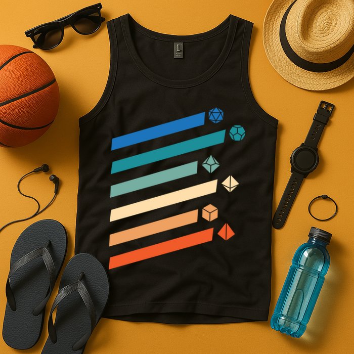 Tabletop RPG Dungeon Dice Retro Vintage D Dice Tank Top