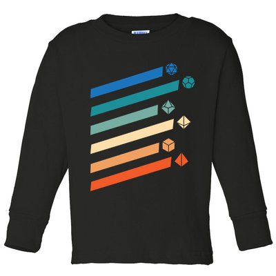 Tabletop RPG Dungeon Dice Retro Vintage D Dice Toddler Long Sleeve Shirt