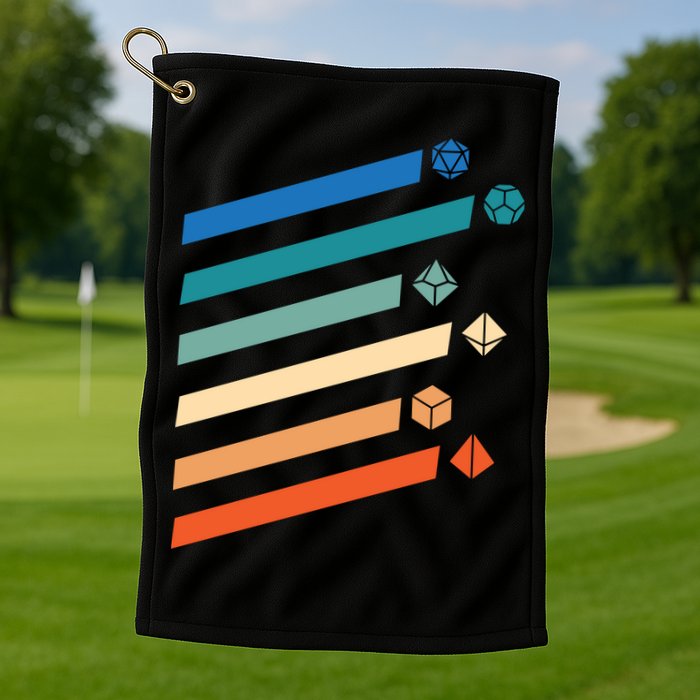 Tabletop RPG Dungeon Dice Retro Vintage D Dice Golf Towel
