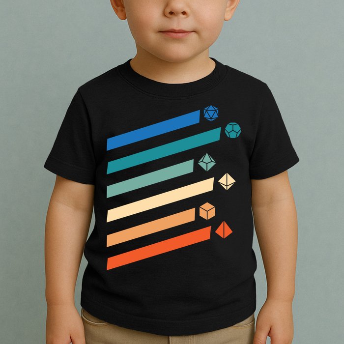 Tabletop RPG Dungeon Dice Retro Vintage D Dice Toddler T-Shirt