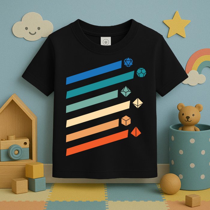 Tabletop RPG Dungeon Dice Retro Vintage D Dice Toddler T-Shirt