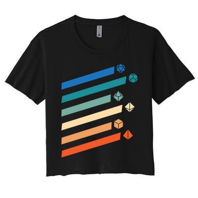 Tabletop RPG Dungeon Dice Retro Vintage D Dice Crop Top