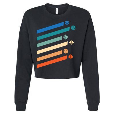 Tabletop RPG Dungeon Dice Retro Vintage D Dice Cropped Pullover Crew