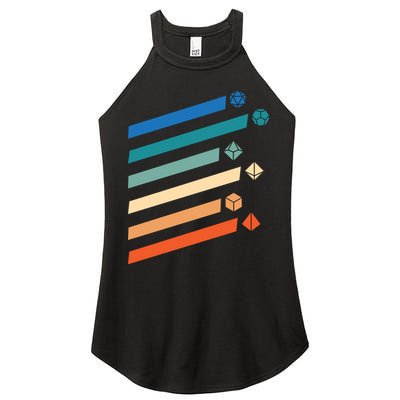Tabletop RPG Dungeon Dice Retro Vintage D Dice Women's Perfect Tri Rocker Tank