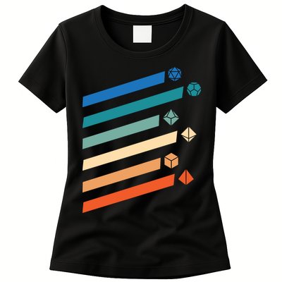 Tabletop RPG Dungeon Dice Retro Vintage D Dice Womens T-Shirt