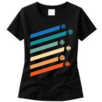 Tabletop RPG Dungeon Dice Retro Vintage D Dice Womens T-Shirt