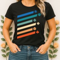 Tabletop RPG Dungeon Dice Retro Vintage D Dice Womens T-Shirt