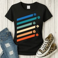 Tabletop RPG Dungeon Dice Retro Vintage D Dice Womens T-Shirt