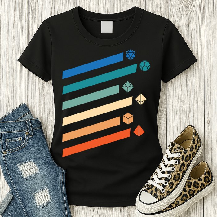 Tabletop RPG Dungeon Dice Retro Vintage D Dice Womens T-Shirt
