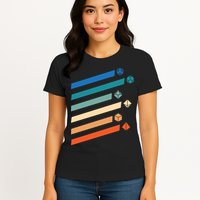 Tabletop RPG Dungeon Dice Retro Vintage D Dice Womens T-Shirt