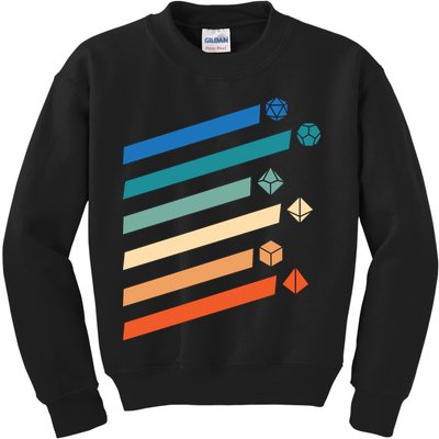 Tabletop RPG Dungeon Dice Retro Vintage D Dice Kids Sweatshirt