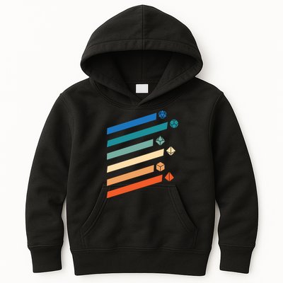Tabletop RPG Dungeon Dice Retro Vintage D Dice Kids Hoodie