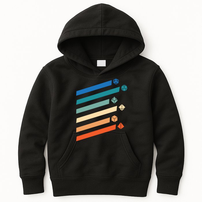 Tabletop RPG Dungeon Dice Retro Vintage D Dice Kids Hoodie