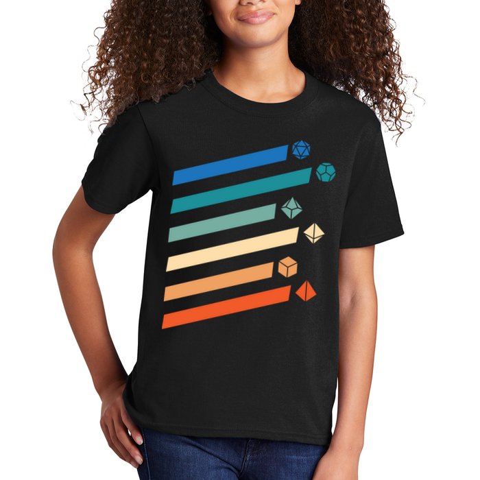 Tabletop RPG Dungeon Dice Retro Vintage D Dice Kids T-Shirt