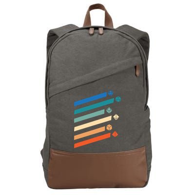 Tabletop RPG Dungeon Dice Retro Vintage D Dice Cotton Canvas Backpack