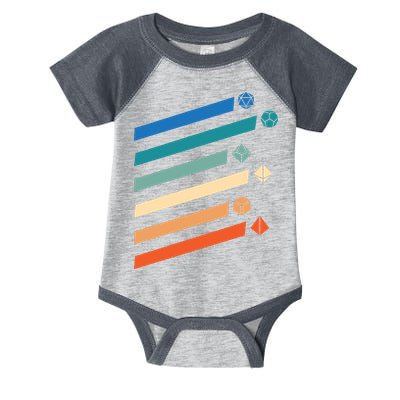 Tabletop RPG Dungeon Dice Retro Vintage D Dice Infant Baby Jersey Bodysuit
