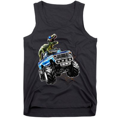 T Rex Dinosaur Monster Truck Patriotic Birthday Gift Tank Top