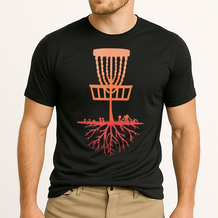 Tree Roots Disc Golf Basket Disc Golfing Frisbee Disc Golf Cooling Performance Crew T-Shirt