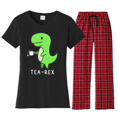 Tea Rex Dinosaur Women's Flannel Pajama Set