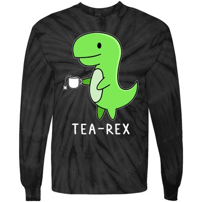 Tea Rex Dinosaur Tie-Dye Long Sleeve Shirt