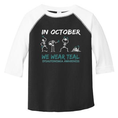 Teal Ribbon Dysautonomia Awareness Skeleton Halloween Toddler Fine Jersey T-Shirt