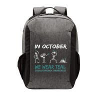 Teal Ribbon Dysautonomia Awareness Skeleton Halloween Vector Backpack