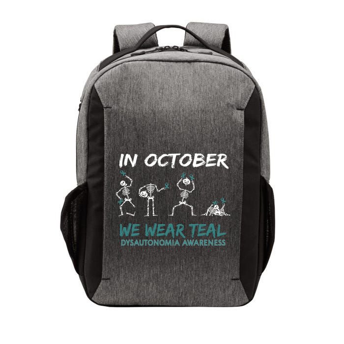 Teal Ribbon Dysautonomia Awareness Skeleton Halloween Vector Backpack