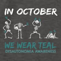 Teal Ribbon Dysautonomia Awareness Skeleton Halloween Vector Backpack
