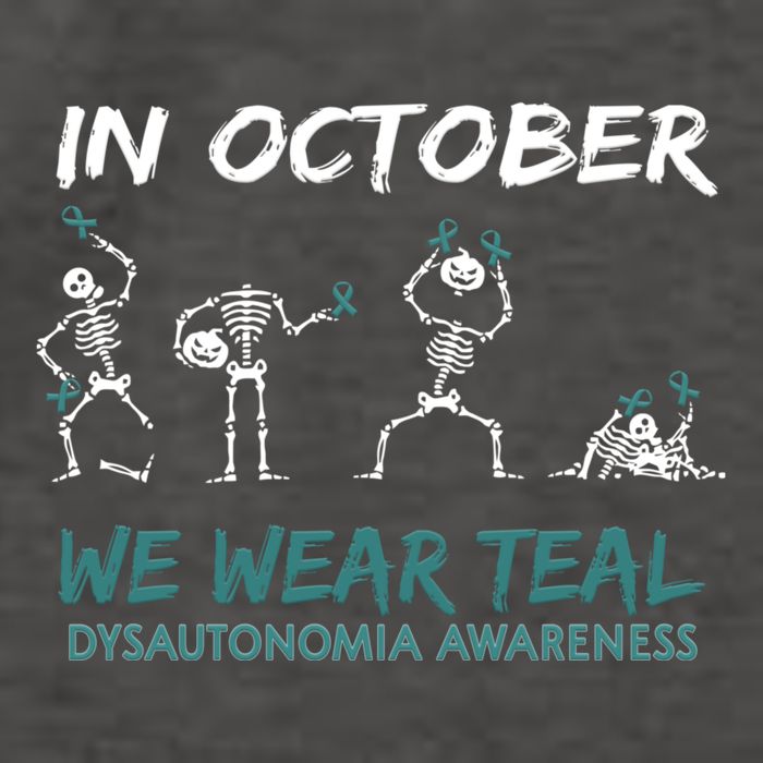 Teal Ribbon Dysautonomia Awareness Skeleton Halloween Vector Backpack