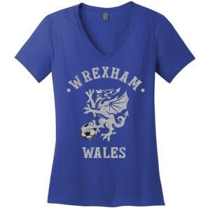 The Red Dragons Wrexham Fc Football Club Wrexham Women's V-Neck T-Shirt